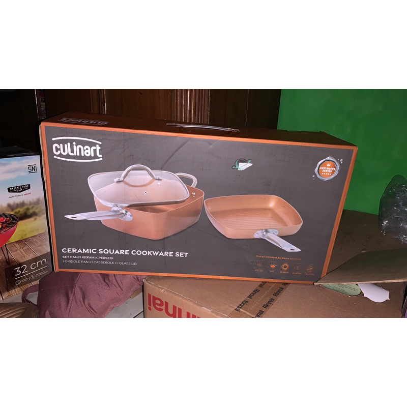 Culinart Ceramic Square Cookware Set Of 3