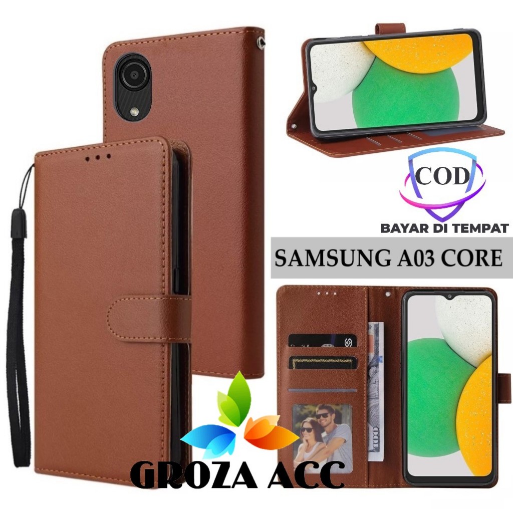 Flip Case SAMSUNG A03 CORE Case Wallet Kulit Casing Dompet Case Wallet Leather Flip Case SAMSUNG A03
