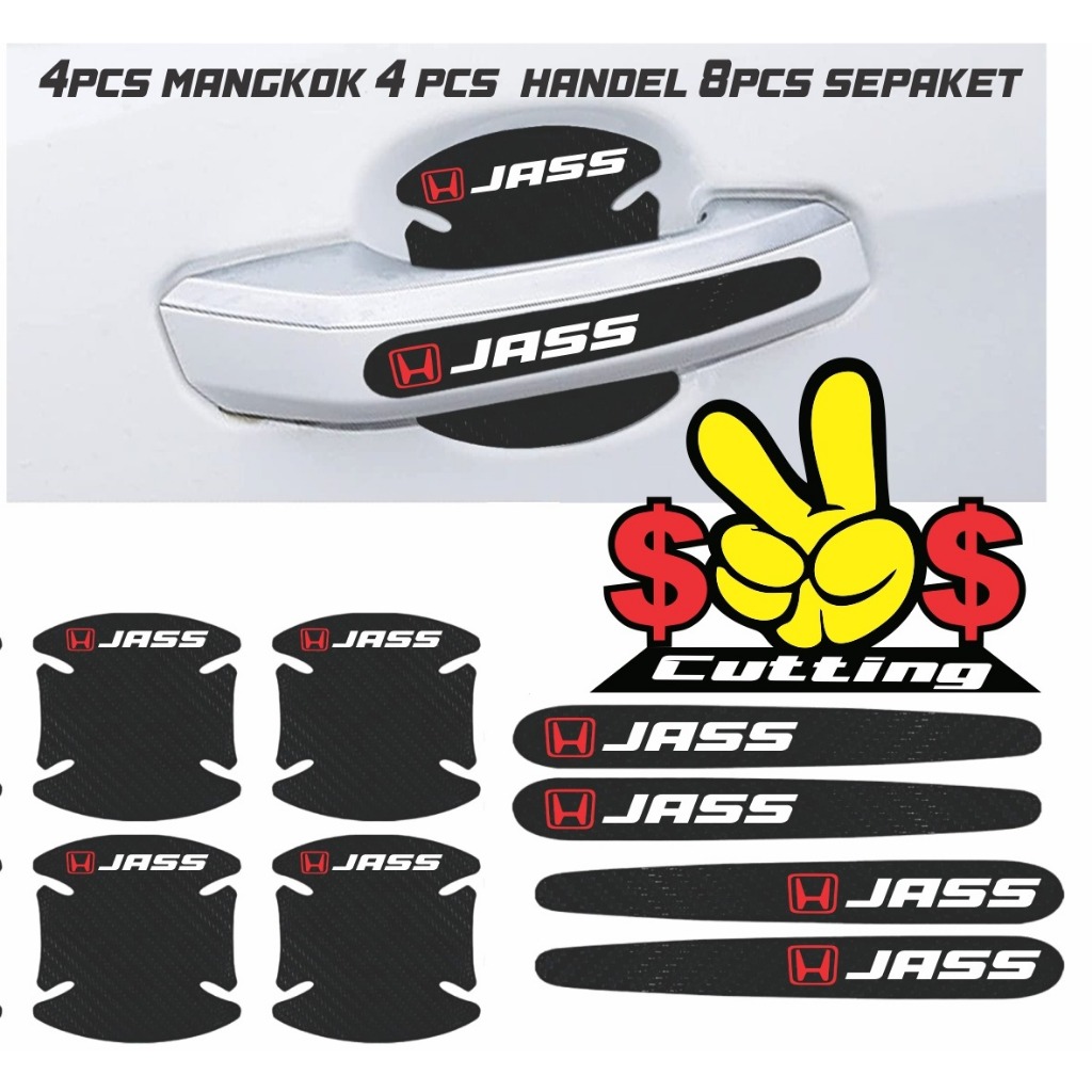 Stiker Carbon Handle Pelindung Gagang Pintu Mobil Honda Jazz