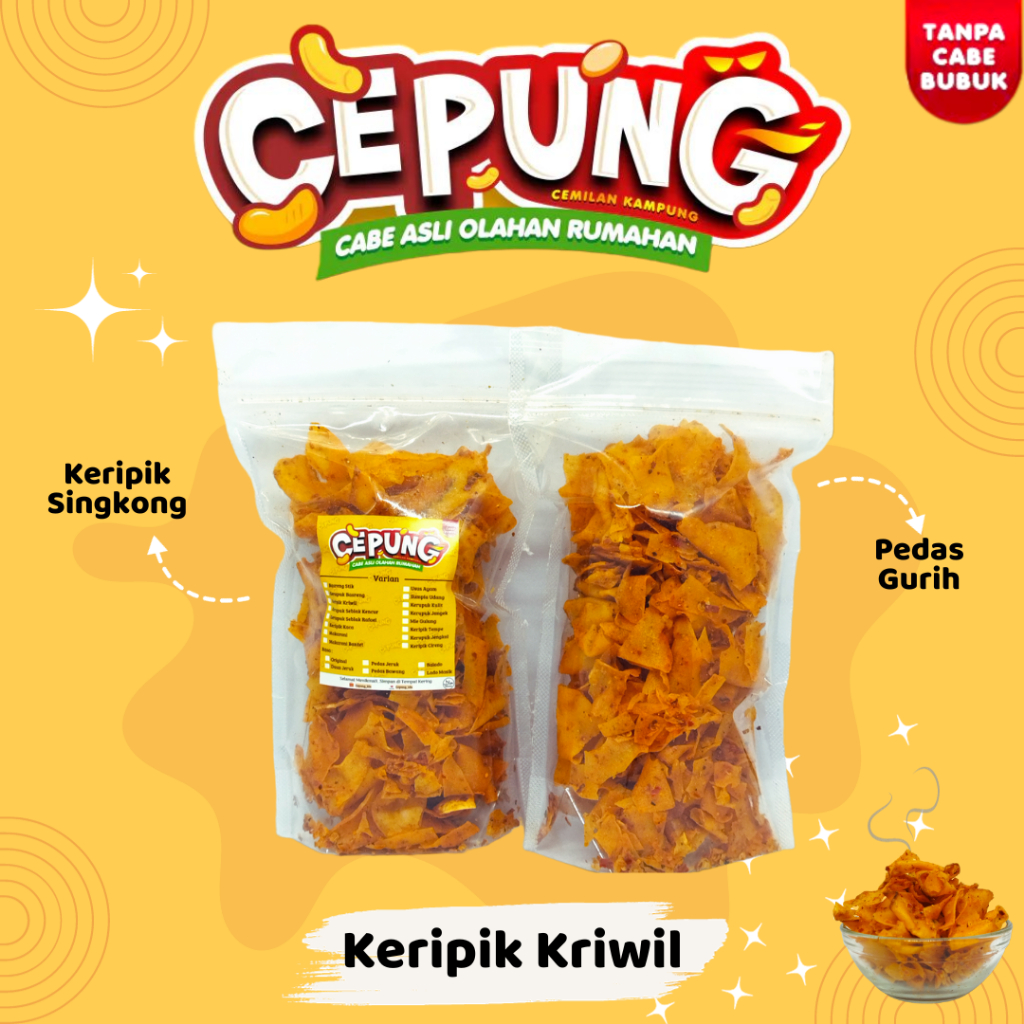 

KERIPIK KRIWIL PEDAS GURIH 100GR KRIPIK SINGKONG RENYAH ANTI RADANG