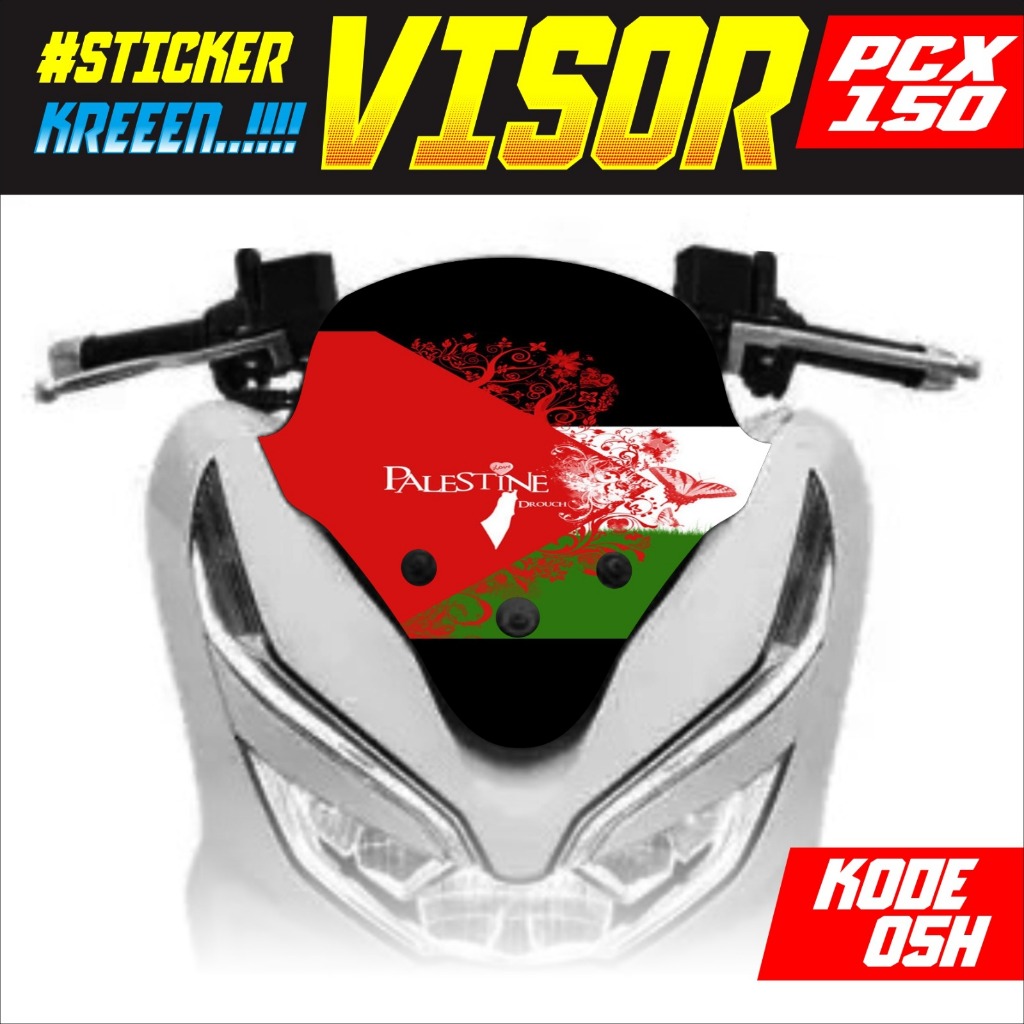 Stiker Windshield Variasi Honda PCX 150 Palestine Visor PCX 150 Palestina