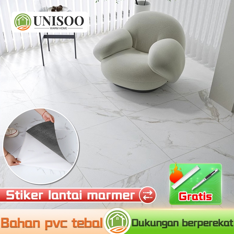 STOK READY Vinyl Lantai Marbel (31x31 cm ) Stiker Lantai Marmer Stiker Lantai Keramik Semen Bahan: P