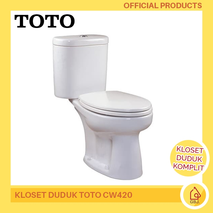 KLOSET DUDUK PUTIH TOTO CW420 AS 50 CM SINGLE FLUSH / KLOSET TOTO CW420 / KLOSET DUDUK TOTO ORIGINAL