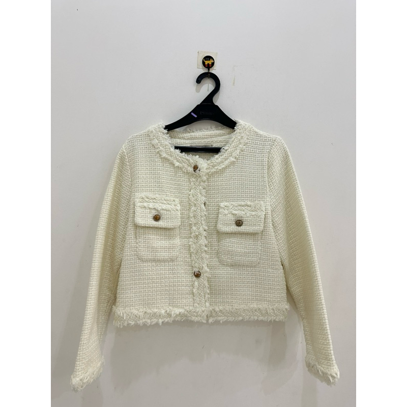 At Mauv Marshall Fringe Blazer Jacket