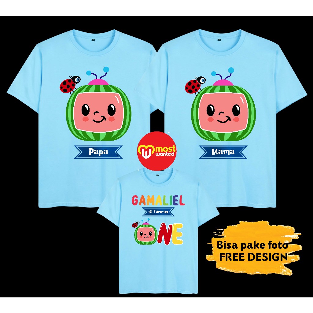 Baju Couple Keluarga Kaos Family Ulang Tahun Komunitas Kelompok Motif Cocomelon 11