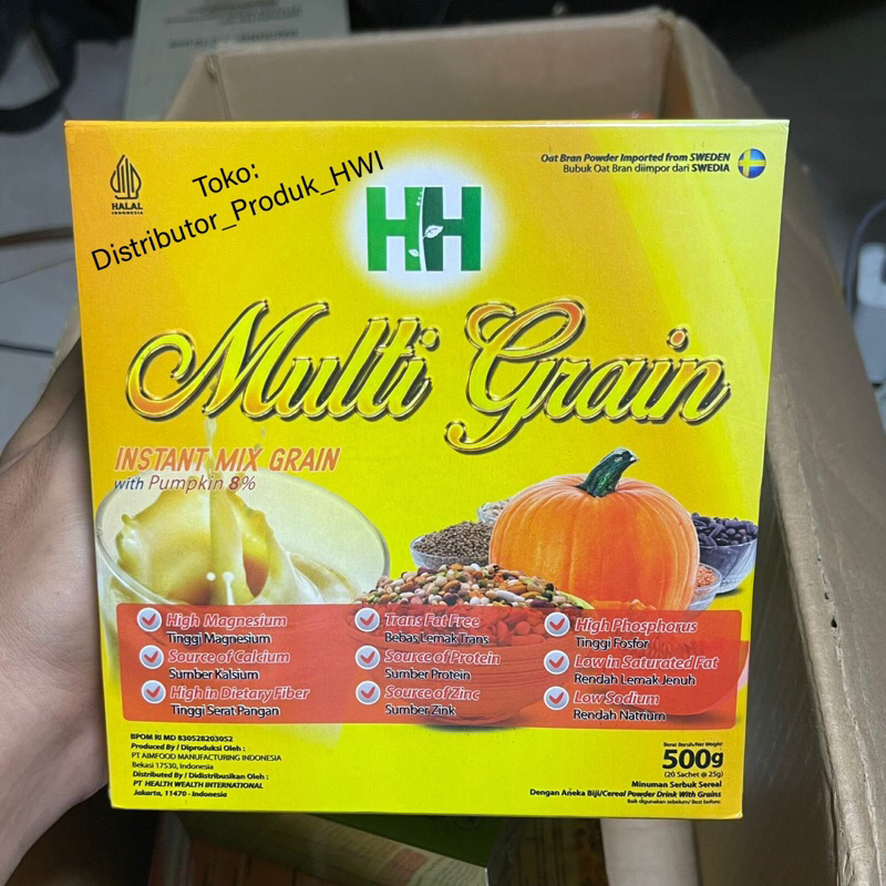 

HH MULTIGRAIN HWI Original 100% isi 500 Gram Superfood sereal labu kuning Mganik metafiber