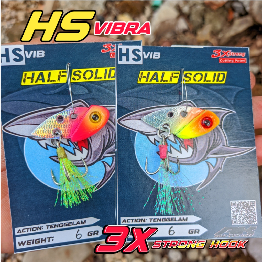 Umpan HS/Vibra, Sirip hiu 6gram, 3x strong hook, umpan casting dalam air