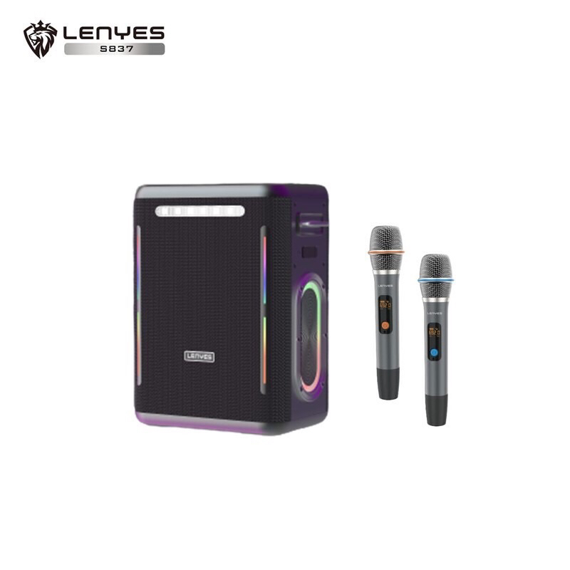 LENYES S837 300W Outdoor KTV Wireless Speaker + Microphone Karaoke Bluetooth 5.0 High Powerfull Bass TWS