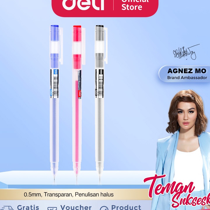 

Super Promo Deli Gel Pen / Pulpen Gel 0.5mm Kapasitas Tinta 800 Meter Penulisan Halus EG67