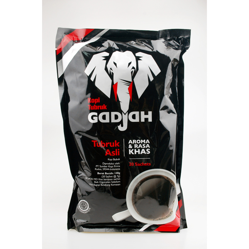 

Kopi Hitam Tubruk GADJAH isi 20 sachet @ 7 gr