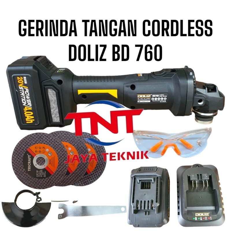 MESIN GERINDA TANGAN CORDLESS BRUSHLESS DOLIZ BD 760 / MESIN GURINDA TANGAN BATERAI DOLIZ BD760
