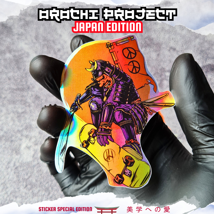 

Sticker Stiker Samurai Skateboard Japan Japanese Oriental Culture Special Edition Hologram Glossy Anti Air HP Laptop Tumbler Motor Helm