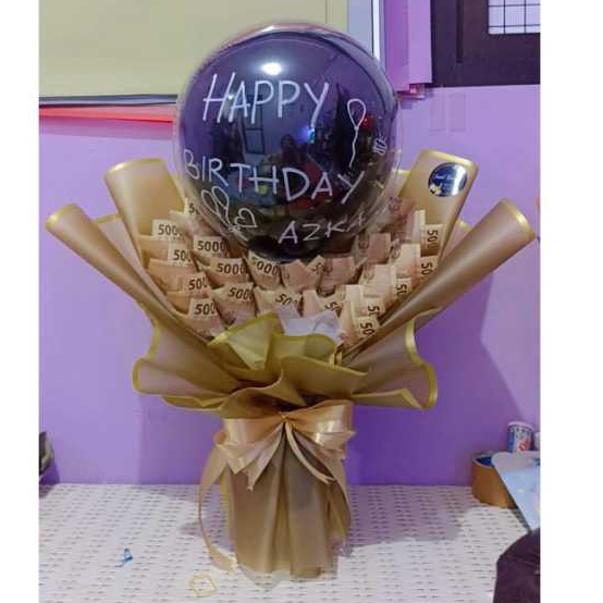 buket uang dan balon / money bouquet
