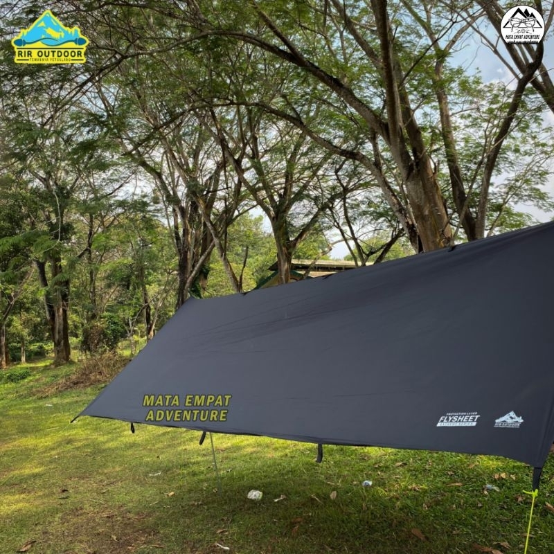 Flysheet 3x3 3x4 Meter 4x6 Meter Waterproof Nylon 20D PU 10000mm / Flysheet Bushcraft Penutup Atap Tenda / Flysheet Bivak Camping Anti Bocor