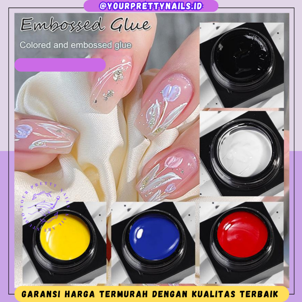 Monja Emboss Glue / MONJA EMBOSSED GLUE EMBOSSED DESIGN NAIL UV GEL 5G / Monja Embossed Glue, UV Gel