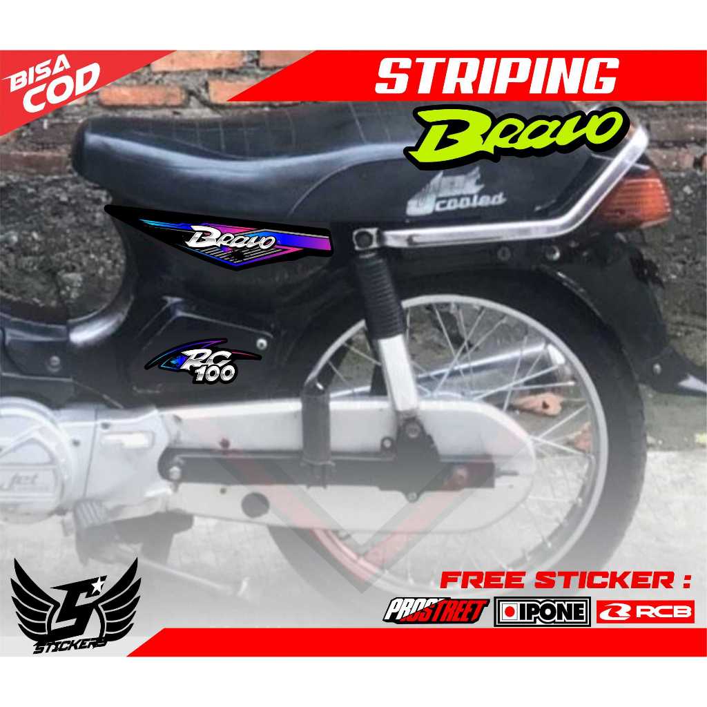 STRIPING VARIASI SUZUKI RC 100 BRAVO / STICKER LIST MOTOR RC 100 BRAVO
