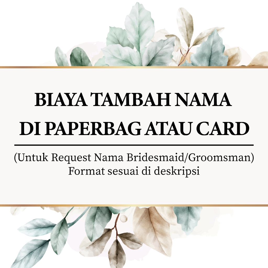 

TAMBAH NAMA PAPERBAG & CARD