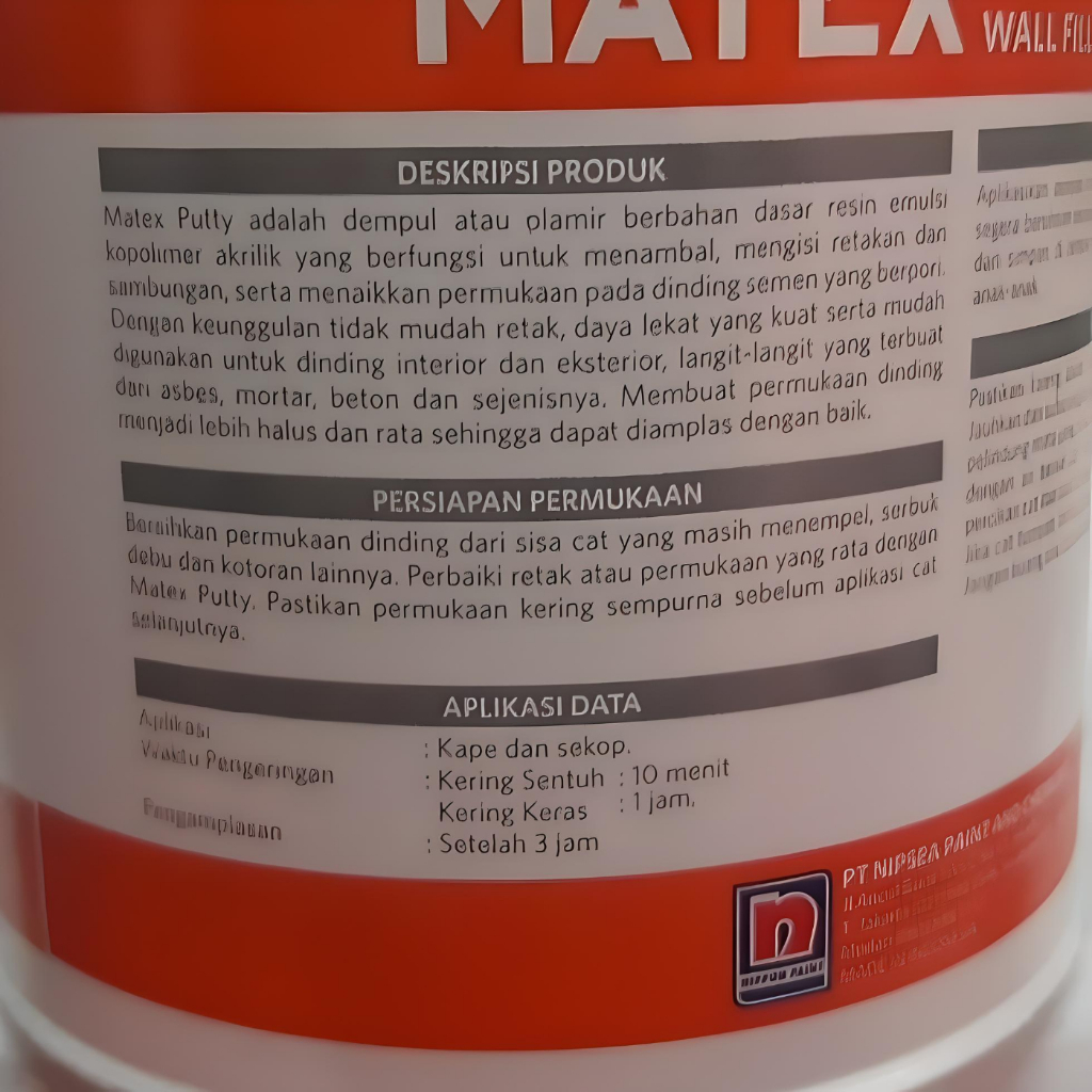 PLAMIR MATEX NIPPON PAINT 4KG 1KG // WALL FILLER DEMPUL PUTTY PENUTUP RETAK TEMBOK