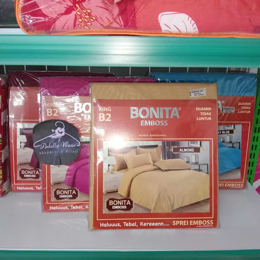 Sprei King B2 Bonita Embos polos ukuran 180 x 200 cm