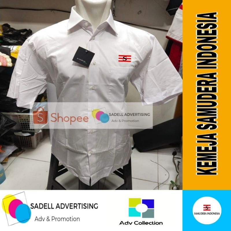 Kemeja Alisan Samudera Indonesia Seragam Alisan Samudera Indonesia Putih Lengan Pendek Pria Bordir