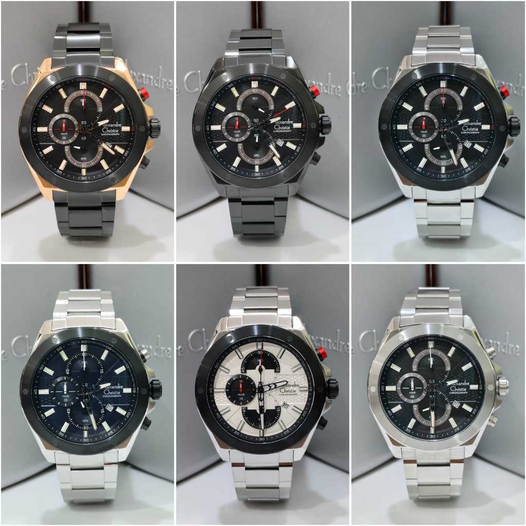 am Pria Alexandre Christie AC6674 AC 6674 Stainless Strap Original Garansi Resmi Alexander Christie 
