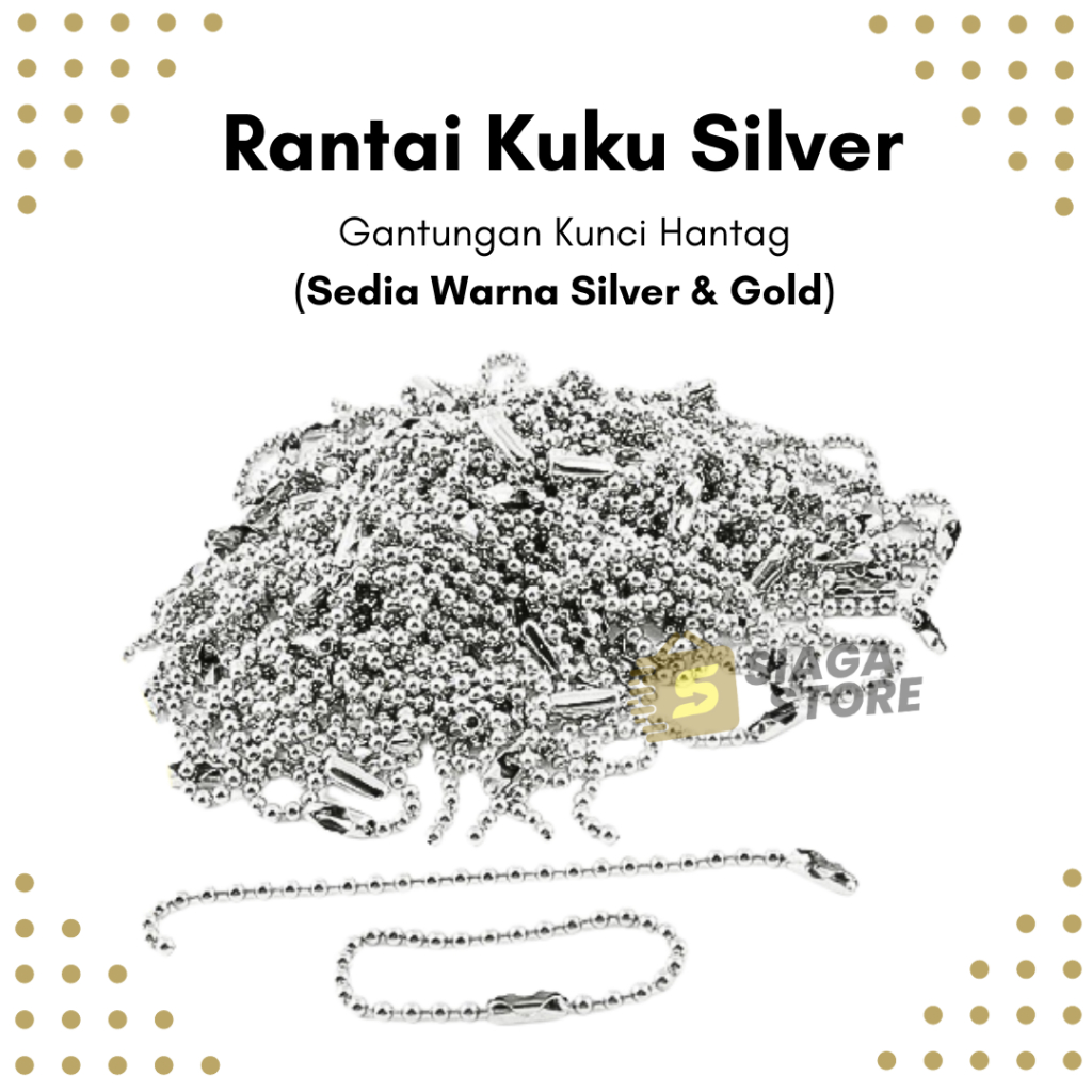 Rantai Kuku Silver Gold 10cm Satuan Hangtag