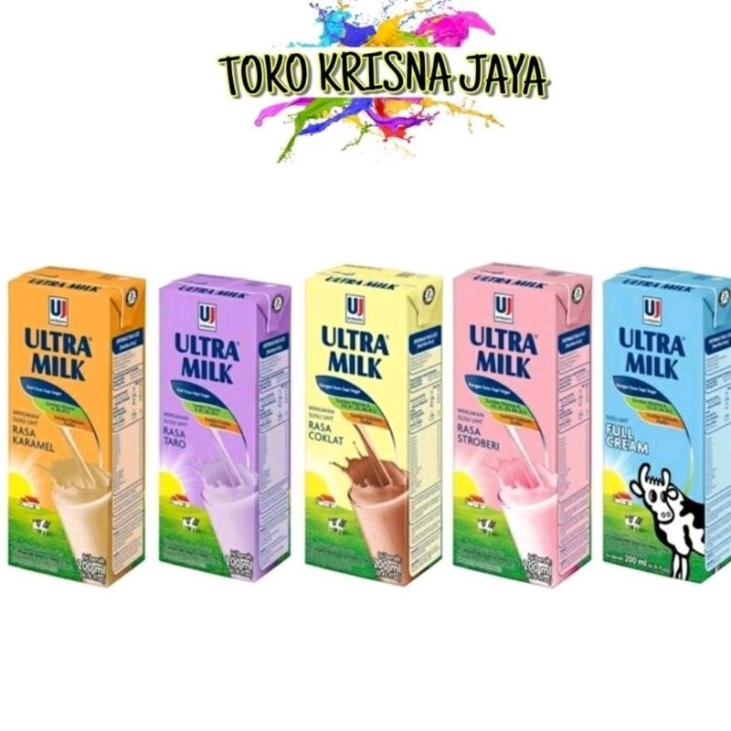 

ULTRA MILK SUSU UHT NETTO 200 ML COKELAT | STROBERY | FULL CREAM | TARO