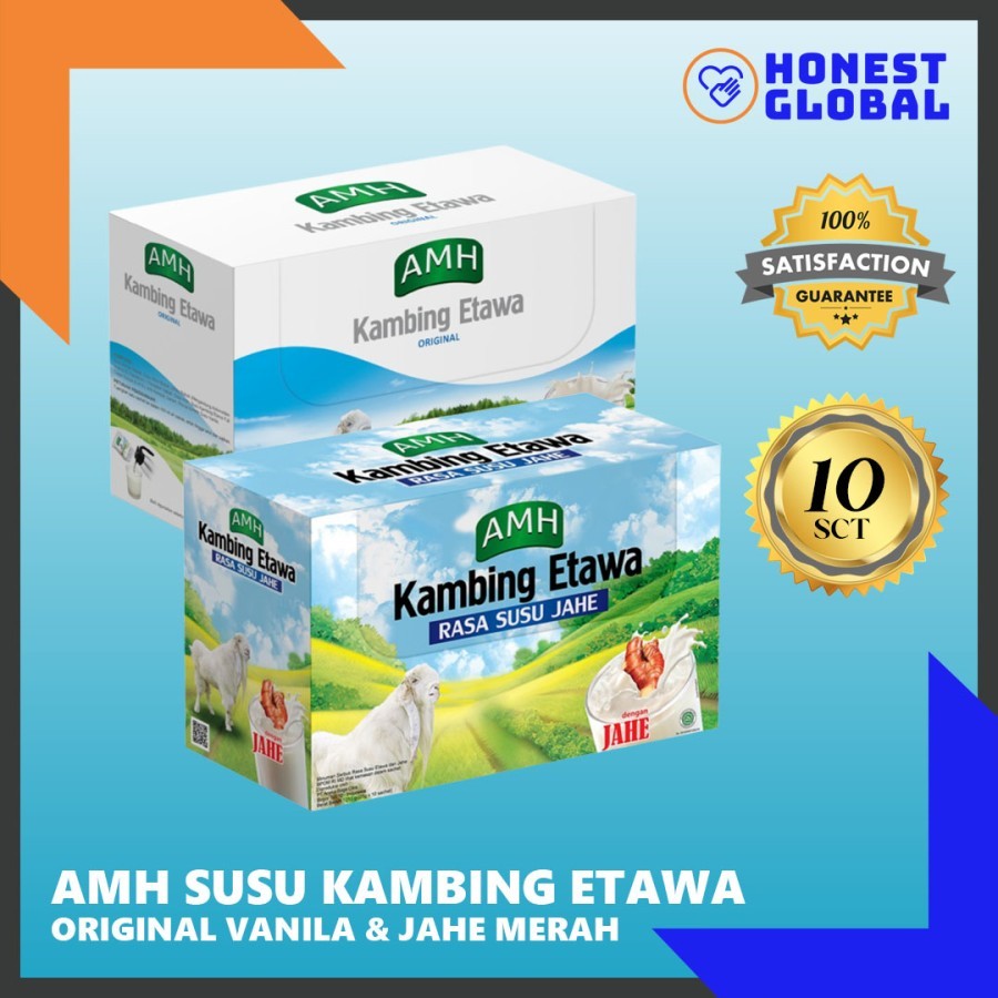 

AMH Susu Kambing Etawa Box isi 10 Sachet Original Vanila & Jahe Merah