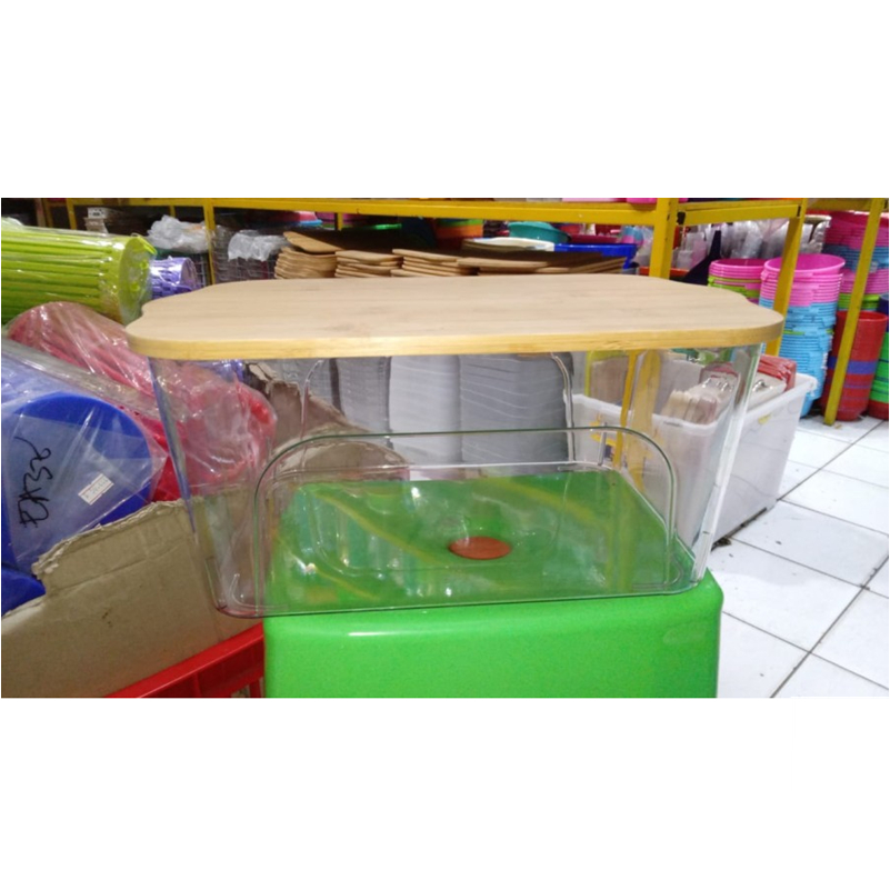Kotak Penyimpanan Kulkas Container Transparan Acrylic Serbaguna 32x21