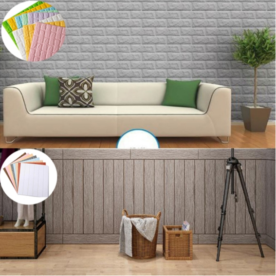 BUKABELI COD Wallpaper Dinding Foam 3D Kecil Motif Kayu / walpaper dinding Foam U96