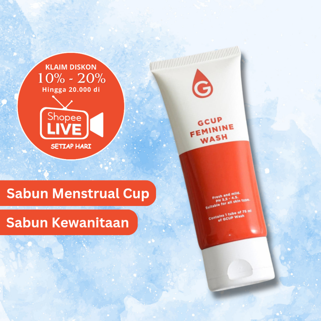 FEMININE WASH (Gwash) - Sabun BPOM Pembersih Menstrual Cup (Semua Merk) + Area Kewanitaan dari GCUP
