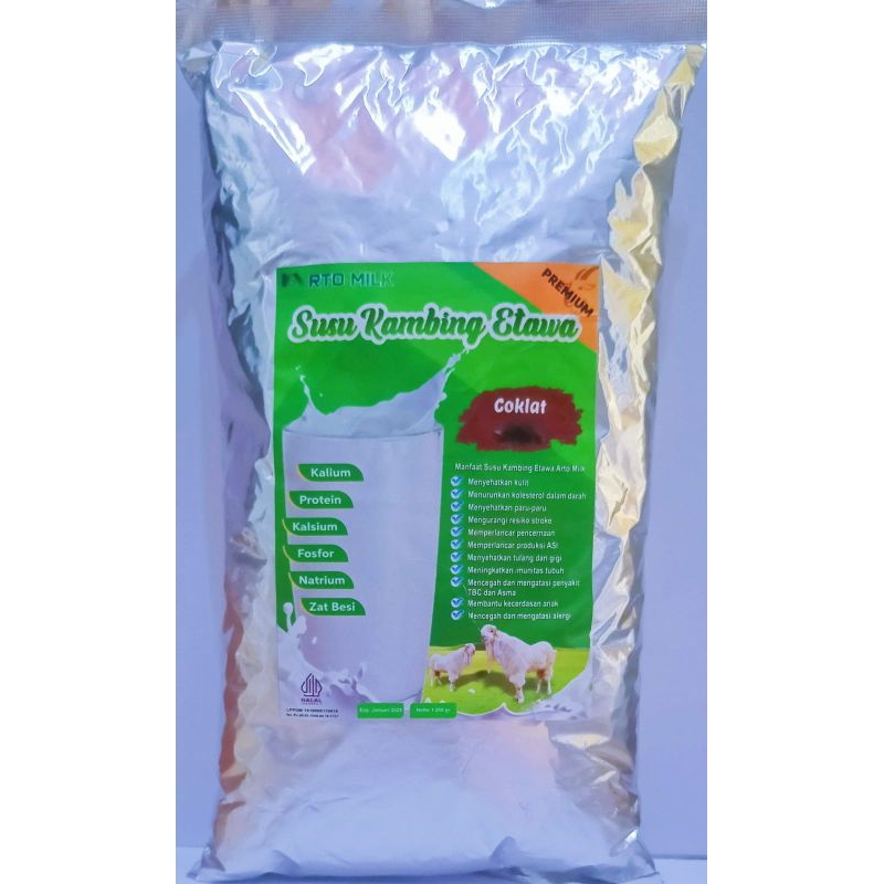 

susu bubuk kambing etawa premium varian rasa coklat 1kg Arto milk