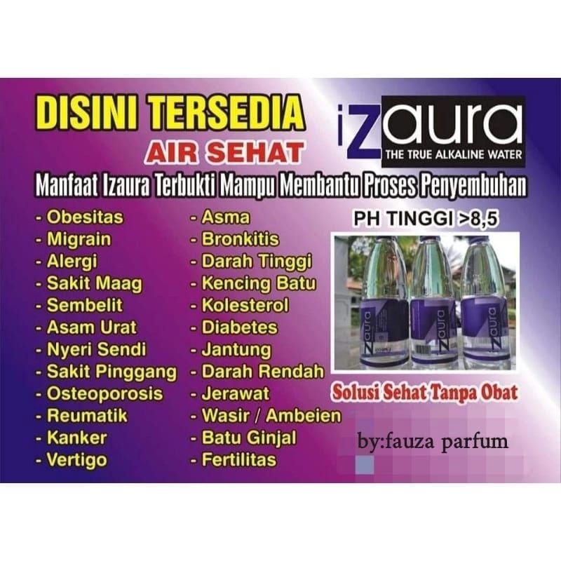 Air iZaura Original Air Izaura Alkali Water Alkaline Water Air Minum Kesehatan