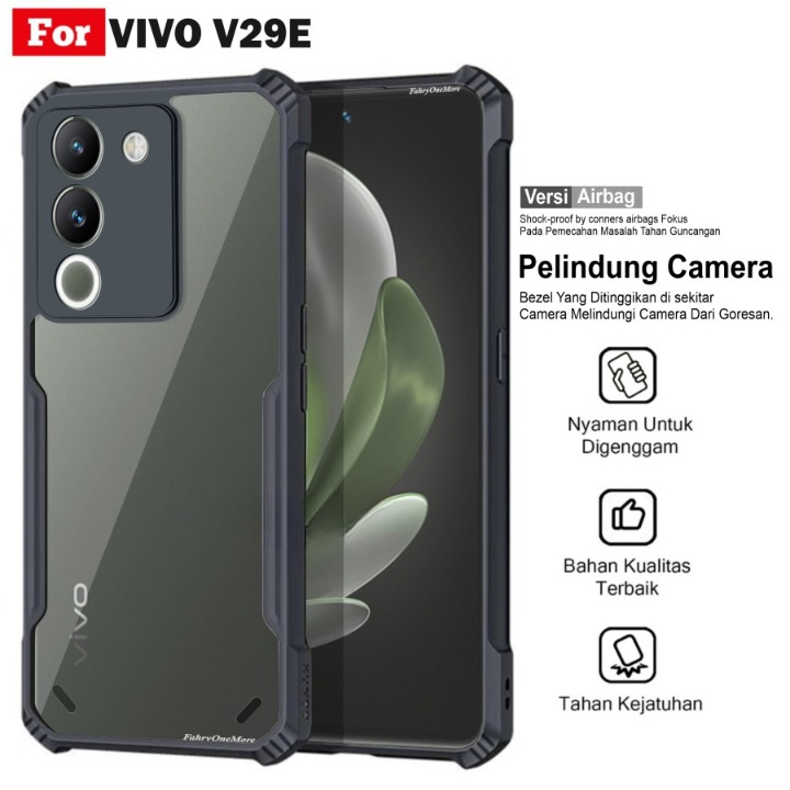 Case Vivo V29e V29 5G Hard Soft Casing Anti Licin Transparant