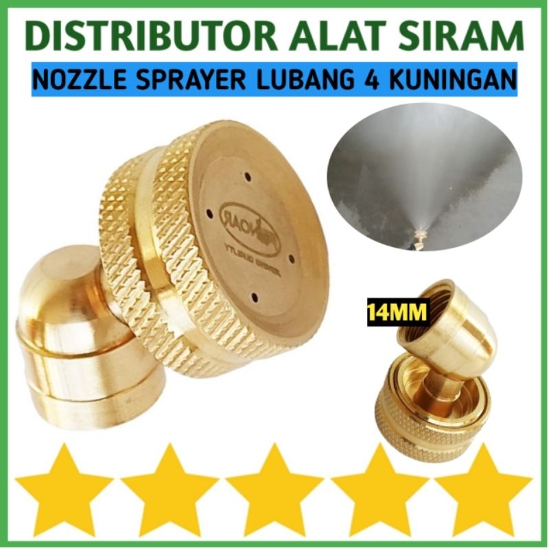 NOZZLE SPRAYER PERTANIAN  LUBANG 4/5 MATA / NOZLE SPUYER KUNINGAN BULAT SPRAY KABUT ELEKTRIK MANUAL 