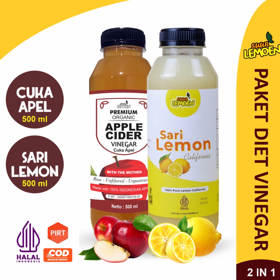 

GROSIR ✅ Paket Diet Sehat Bundling Cuka Apel + Sari Lemon Murni By Suur Lemoen ID