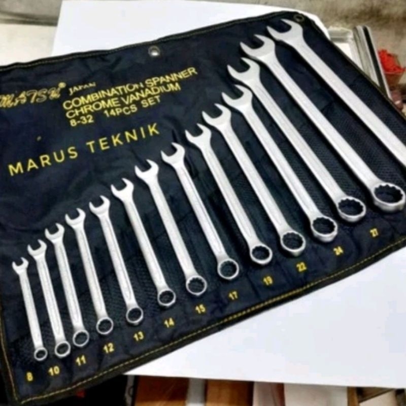 Kunci Ring Pas Set 8 - 32mm 14 pc Bahan Crv MATSU standard Japan