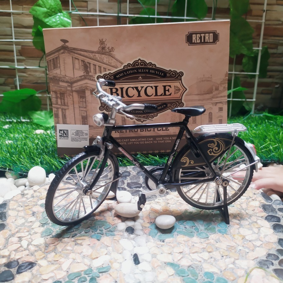 Mainan diecast sepeda ontel jadul - diecast sepeda klasik ontel