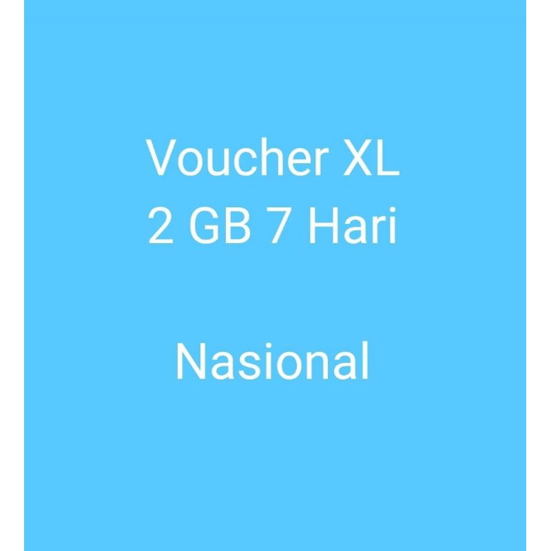 Voucher XL 2 GB 7 Hari Nasional