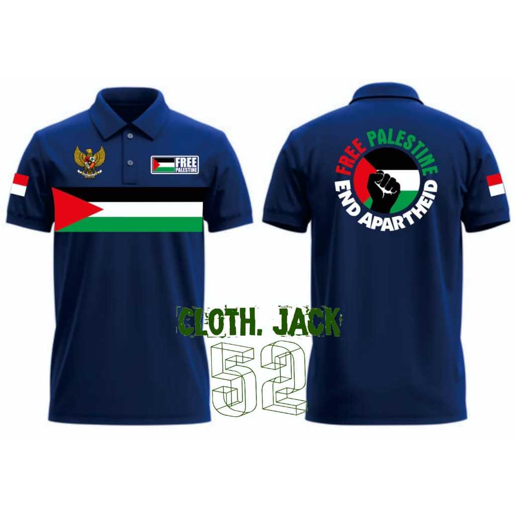 POLO SHIRT PALESTINA KAOS KERAH PALESTINA KAOS PALESTINE BAJU SERAGAM PALESTINA