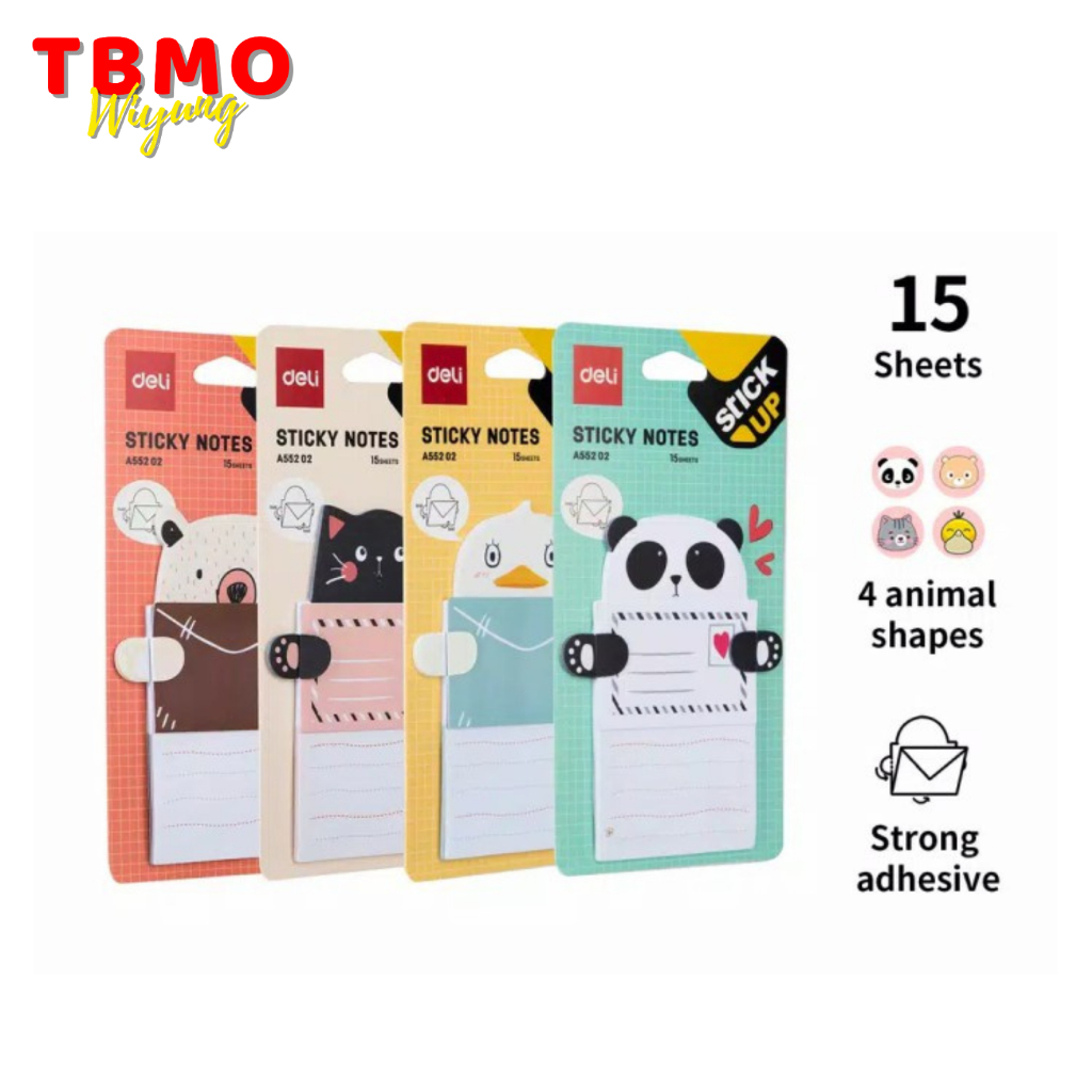 

Deli Sticky Notes Stick Up Animal A552 Memo Tempel