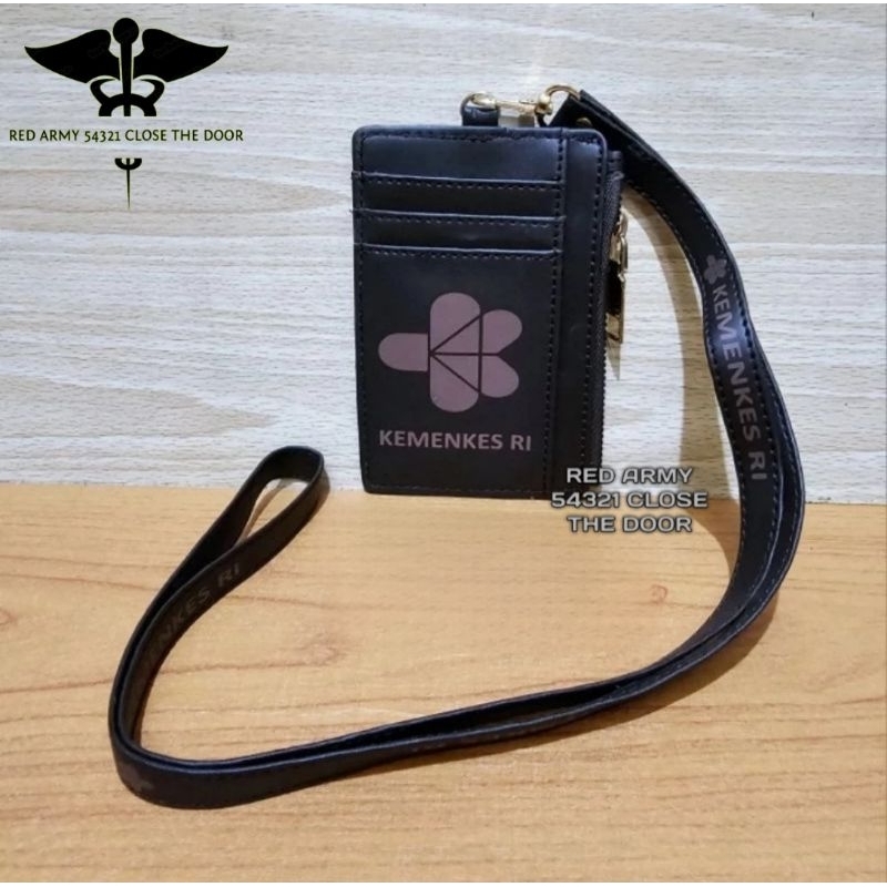 

ID Card Holder Tali Lanyard Name Tag Model Resleting Logo KEMENKES