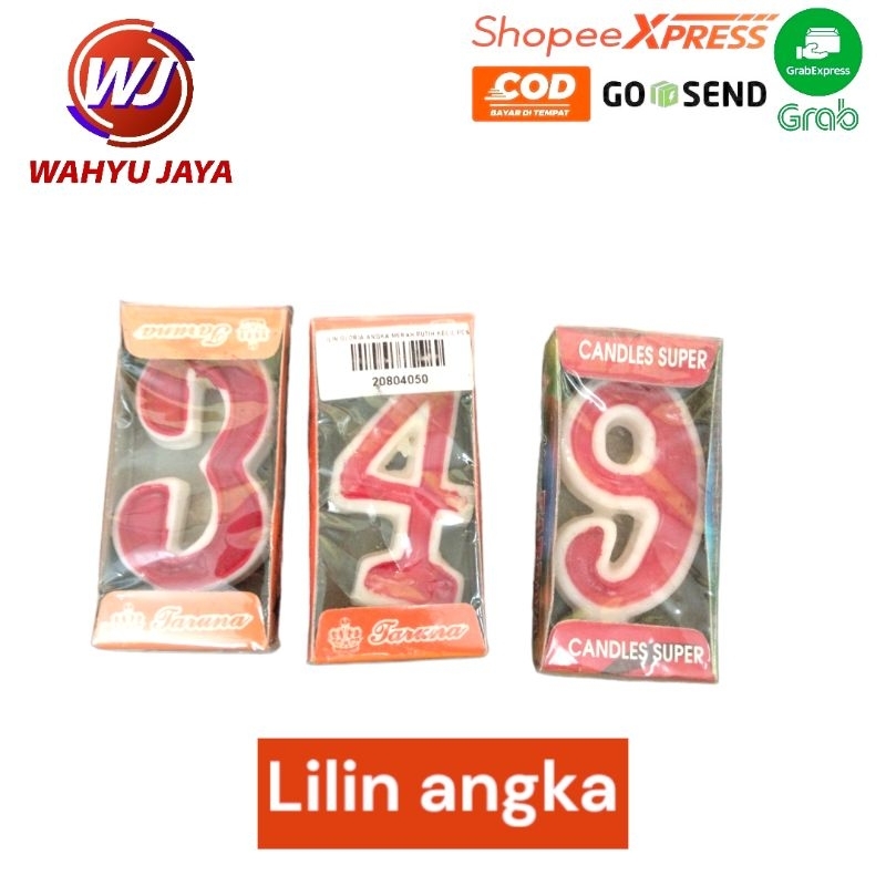 lilin angka kotak,angka 3,4,9