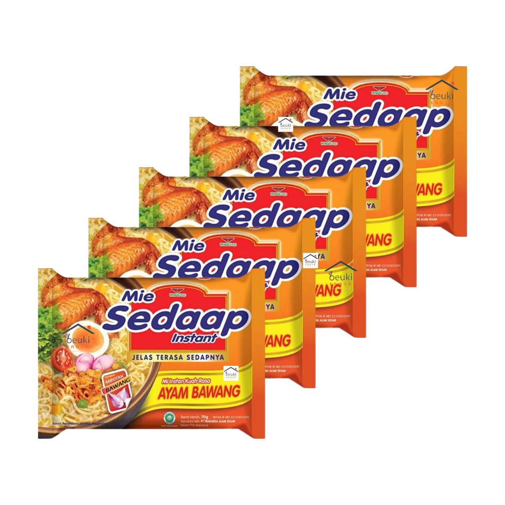 

5PCS Mie Sedaap Kuah Rasa Ayam Bawang Lengkap dengan Bawang Goreng