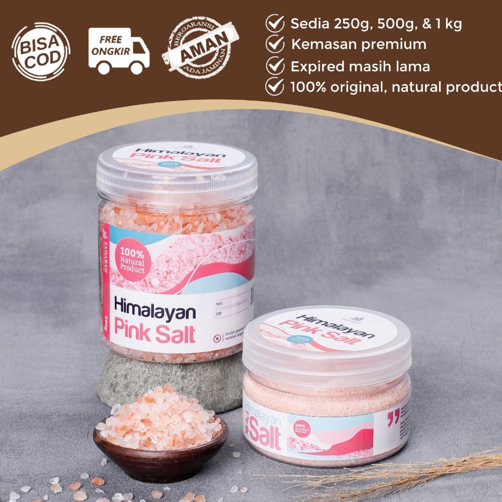 

Garam Himalaya Organik Halus Kasar Himalayan Pink Salt Premium Asli untuk MPASI Bumbu Dapur Sehat