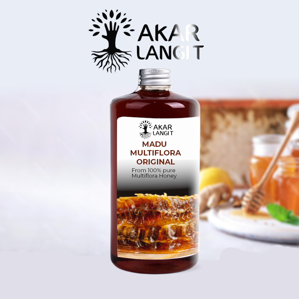 

Madu Multiflora 500ML Akarlangit Murni Asli Pure Natural Raw Honey 100% Booster Imun Alami