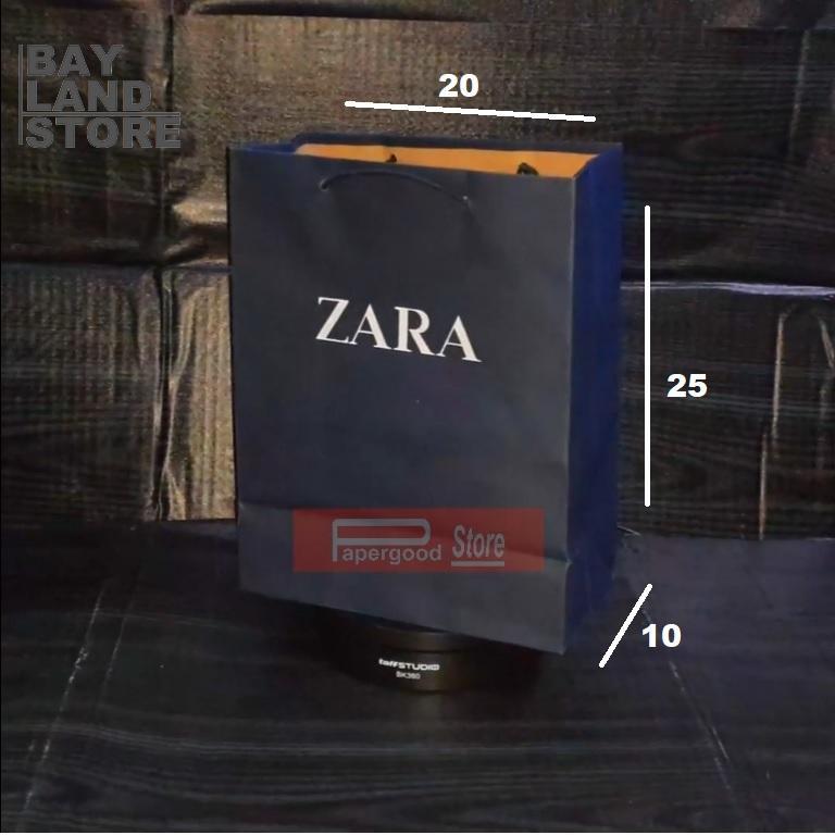 

Paper bag Zara biru centre premium 20 x 25 x 10 small
