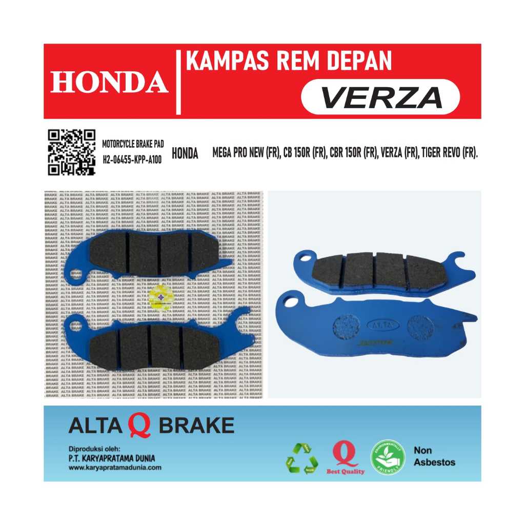 KAMPAS REM DEPAN HONDA VERZA / PAD BRAKE HONDA VERZA / DISPAD VERZA