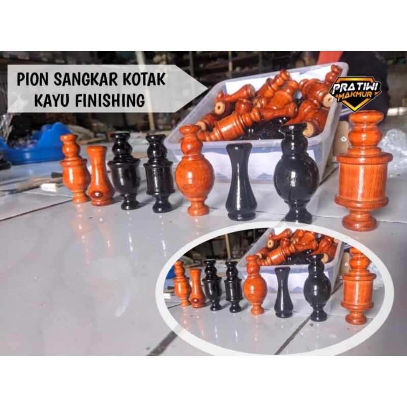 PION BNR PION SANGKAR KOTAK FINISHING PION KAYU SANGKAR KOTAK