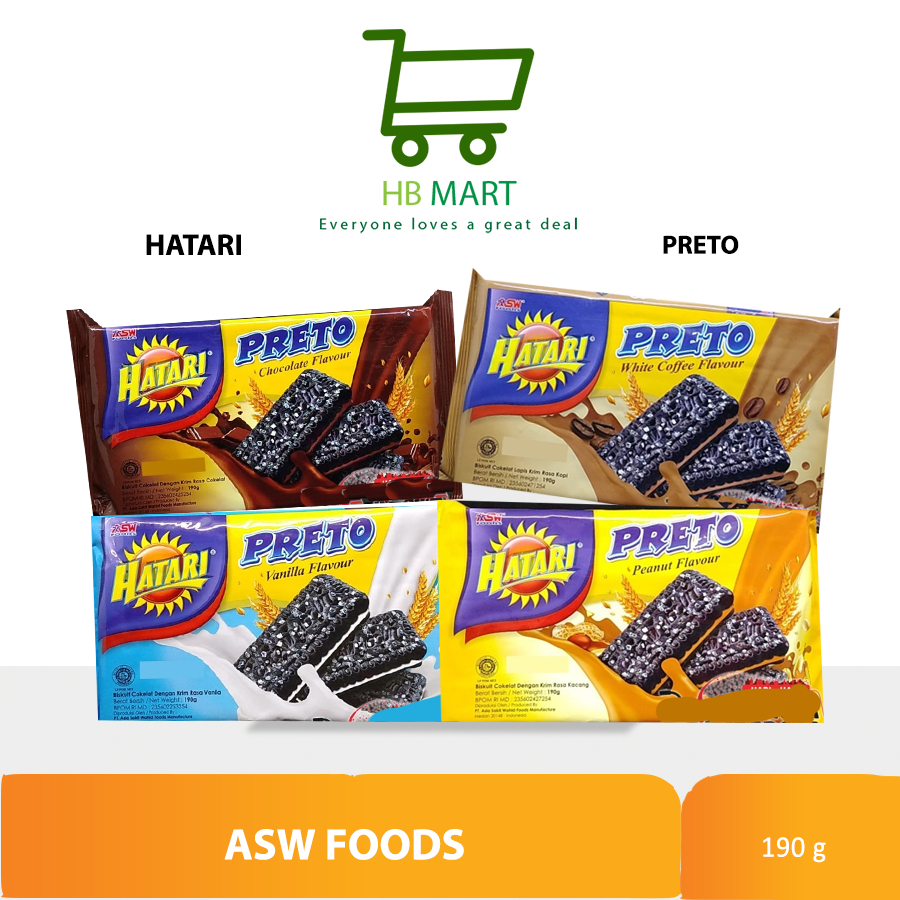 

Hatari Preto Cream 190g / BISKUIT ASW HATARI PRETO PEANUT / VANILLA /WHITE COFFEE FLAVOUR 190GR